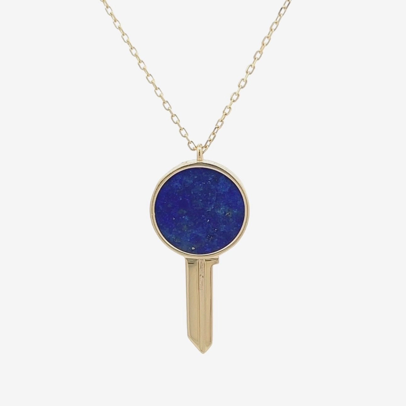 Key Necklace in Lapis Lazuli - 18k Gold - Ly