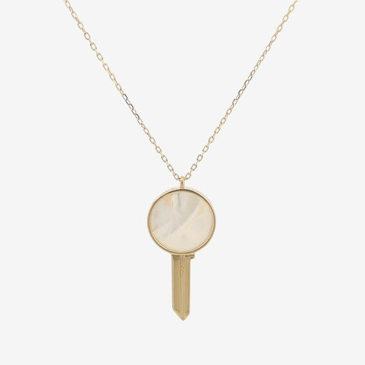 Key Necklace in Mother of Pearl - 18k Gold - Ly