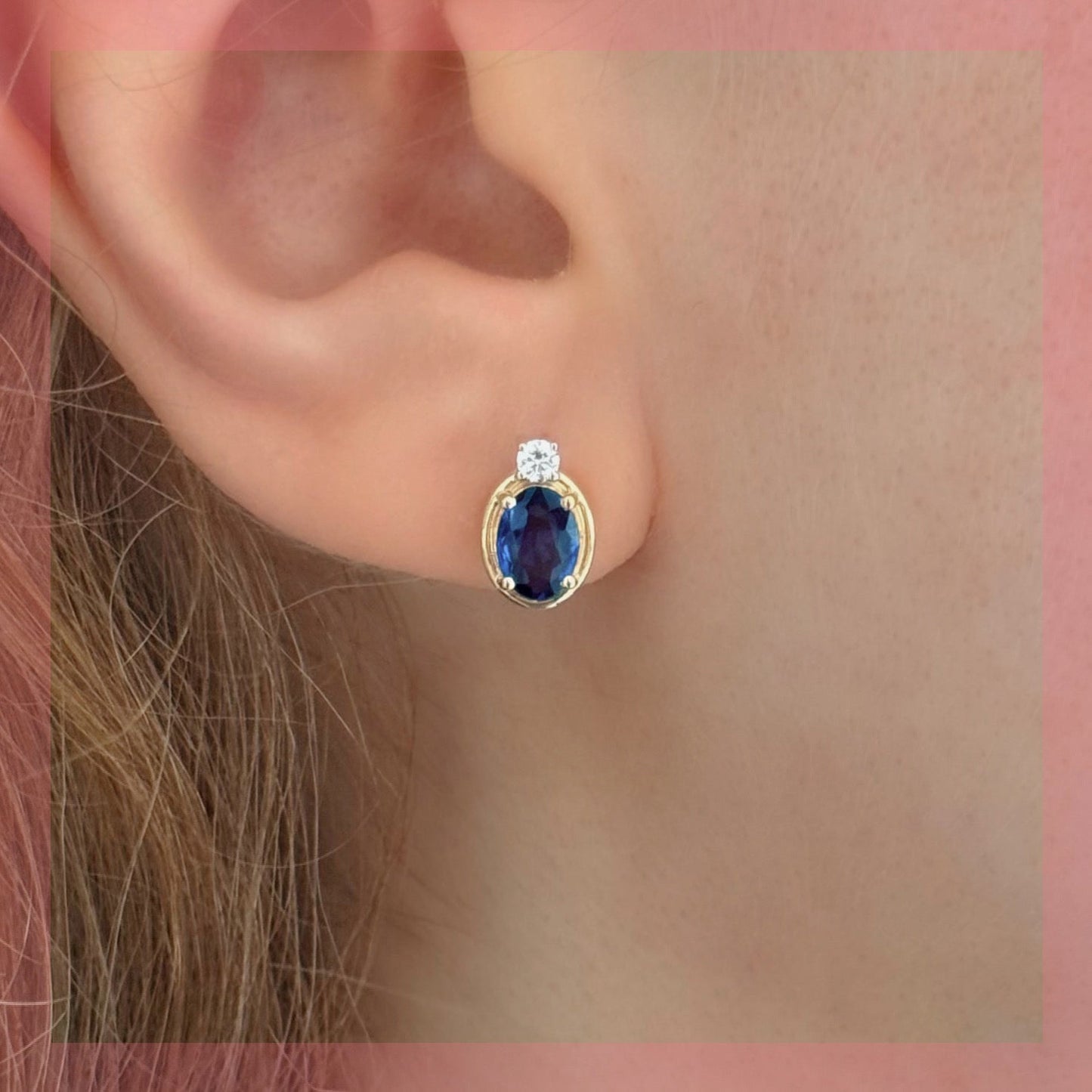 Larisa Earrings in Diamond and Sapphire - 18k Gold - Lynor