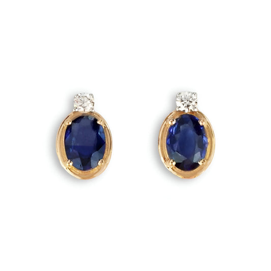Larisa Earrings in Diamond and Sapphire - 18k Gold - Lynor