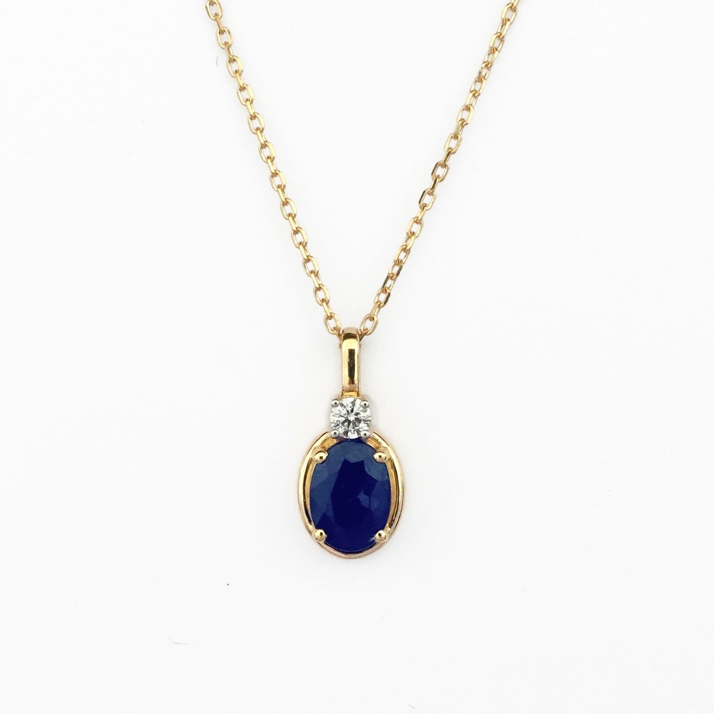 Larisa Necklace in Diamond and Sapphire - 18k Gold - Lynor