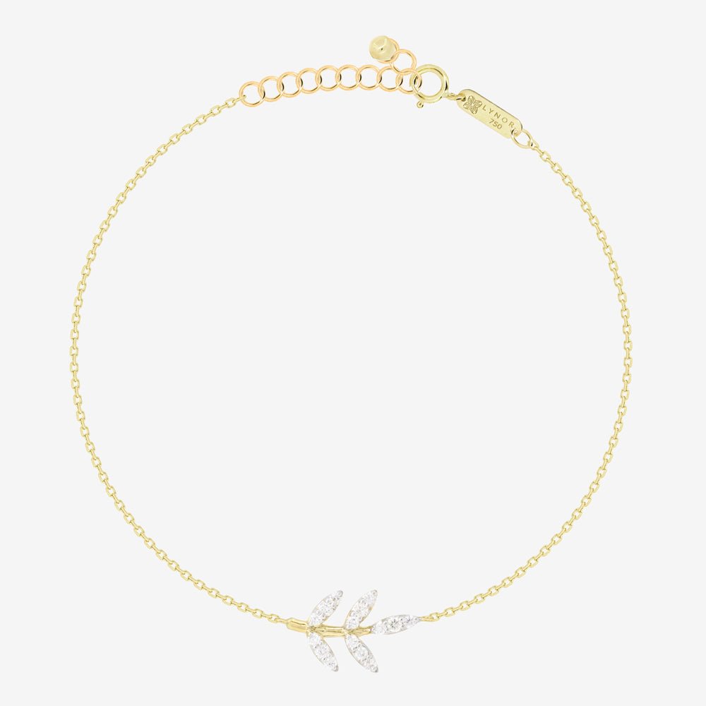 Leaf Bracelet in Diamond - 18k Gold - Ly