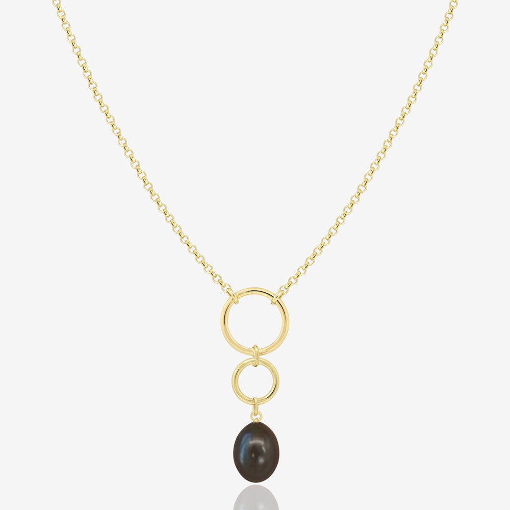 Lille Necklace in Black Freshwater Pearl - 18k Gold - Ly
