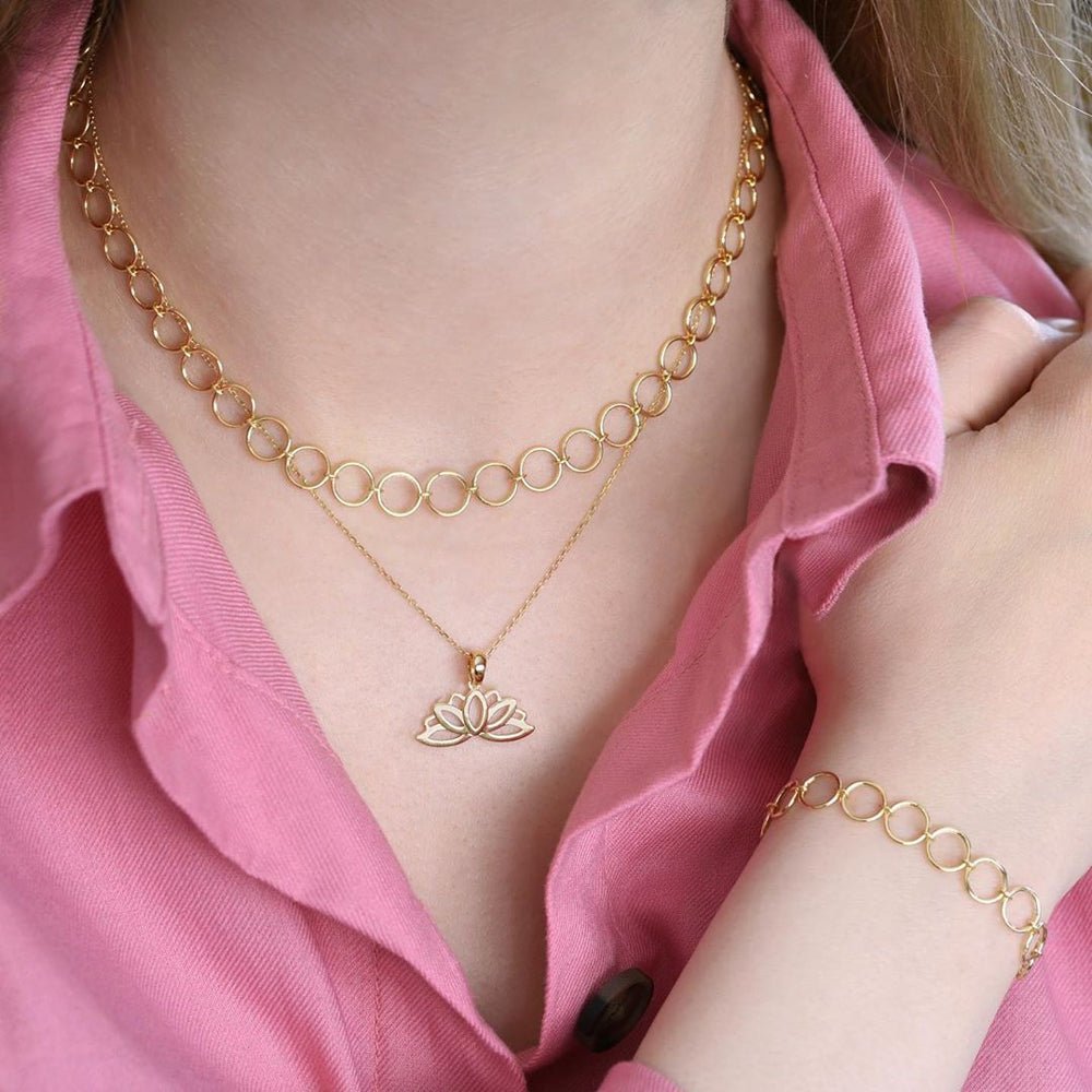 Lotus Necklace - 18k Gold - Ly