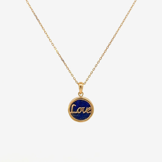 Love Icon Necklace in Lapis Lazuli - 18k Gold - Ly