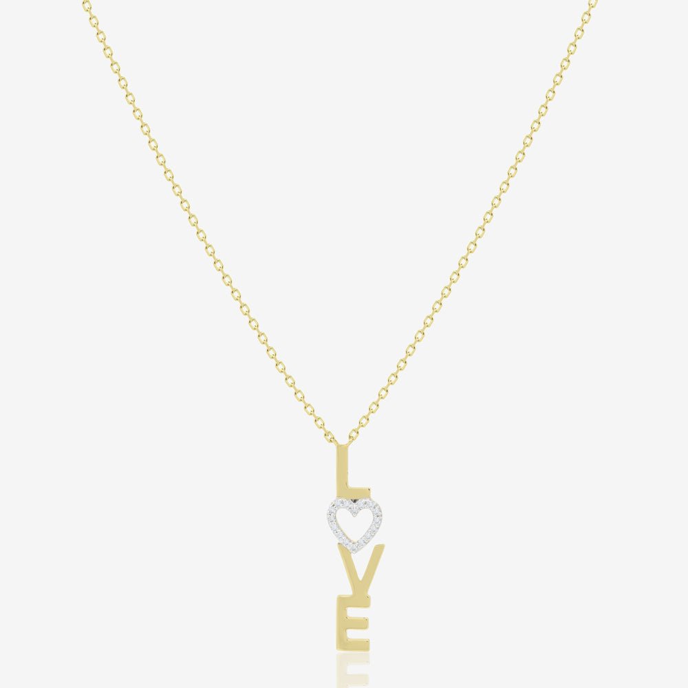 Love Necklace in Diamond - 18k Gold - Ly
