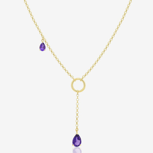 Lucille Necklace in Amethyst - 18k Gold - Ly