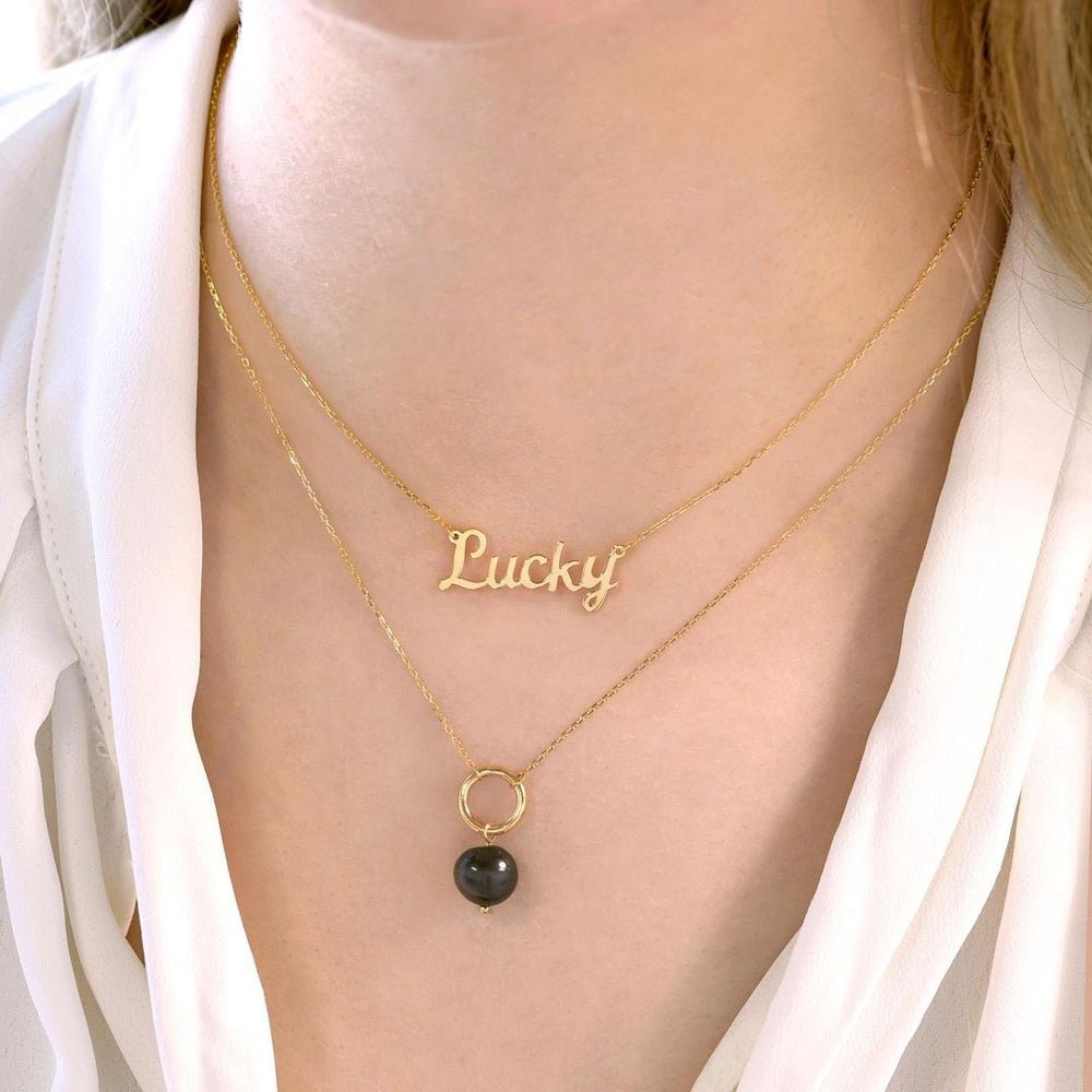 Lucky Mantra Necklace - 18k Gold - Ly