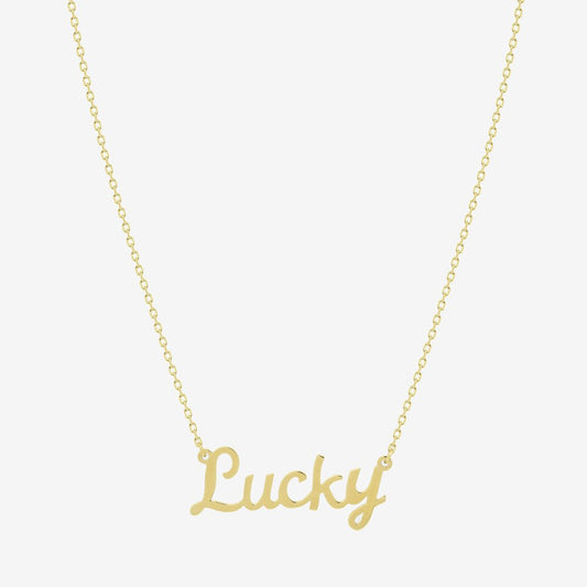 Lucky Mantra Necklace - 18k Gold - Ly