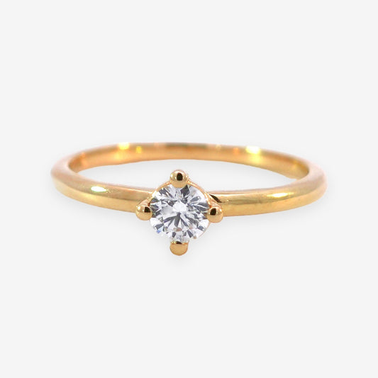 Lynor Diamond Solitaire Ring (4mm) - 18k Gold - Lynor