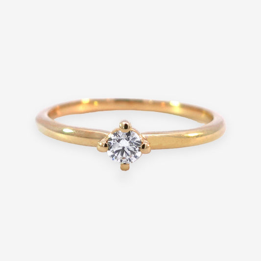 Lynor Solitaire Ring (2.5 mm Diamond) - 18k Gold - Lynor
