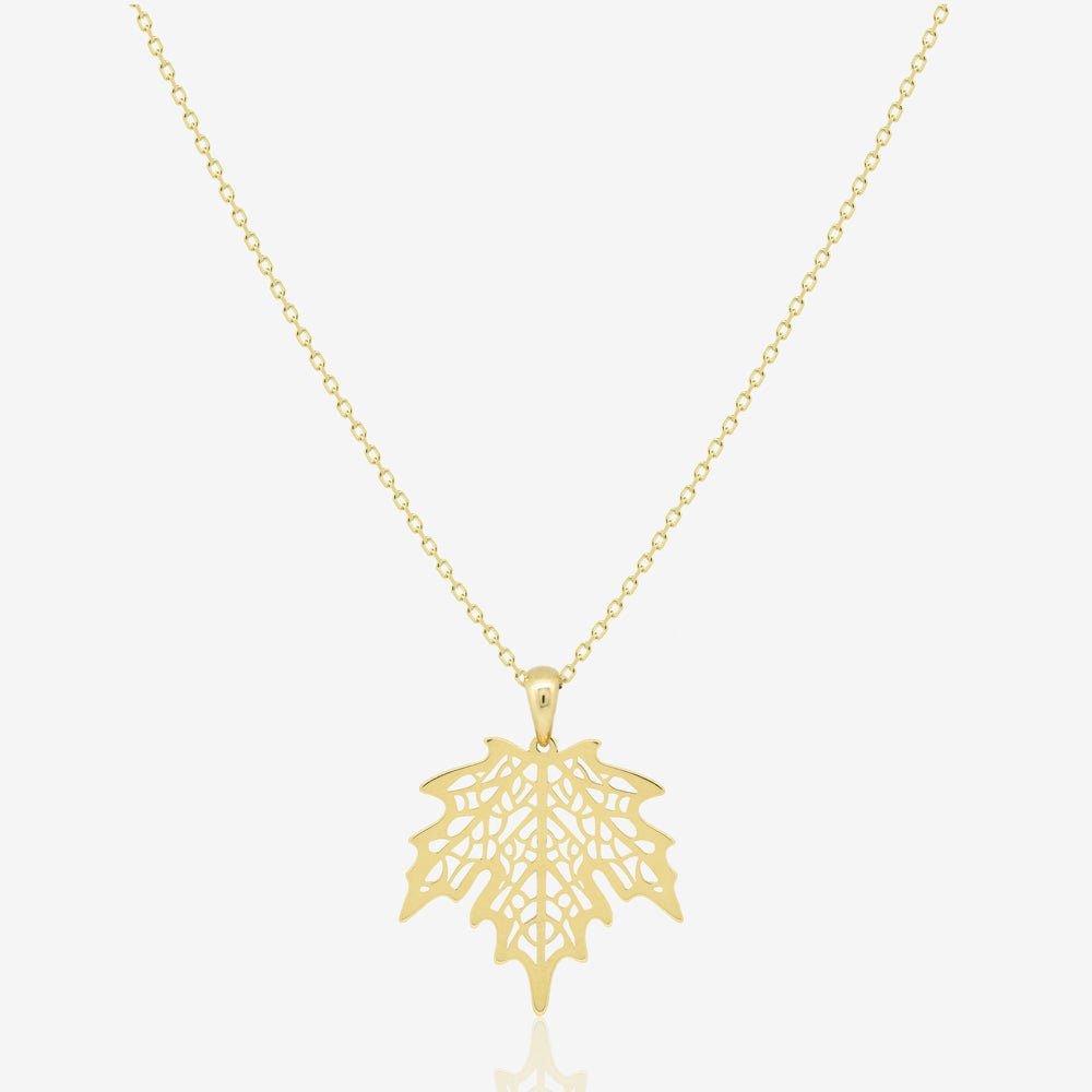 Maple Leaf Necklace - 18k Gold - Ly