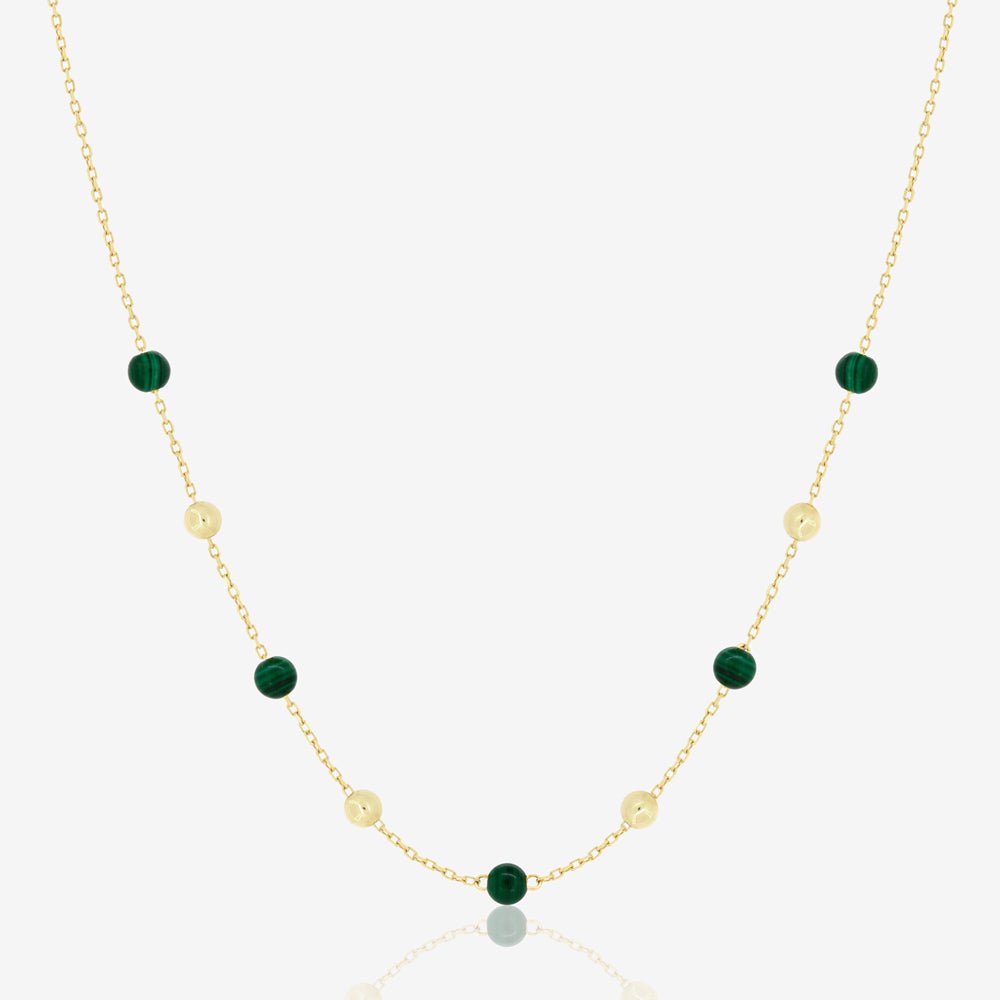 Margo Necklace in Green Malachite - 18k Gold - Ly