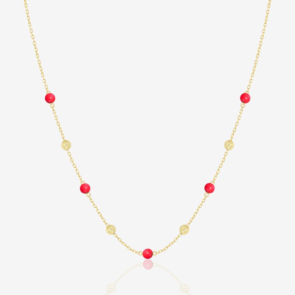 Margo Necklace in Red Coral - 18k Gold - Ly