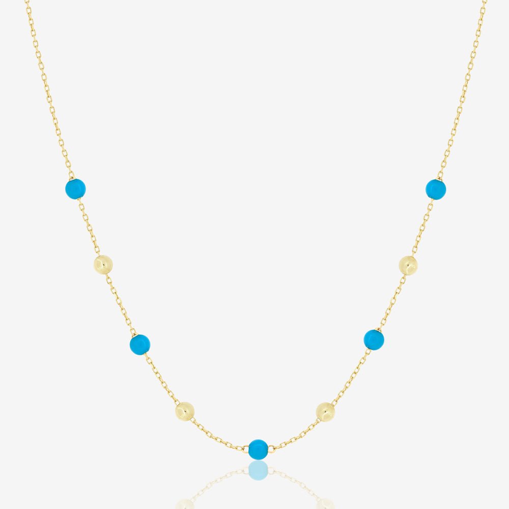 Margo Necklace in Turquoise Beads - 18k Gold - Ly
