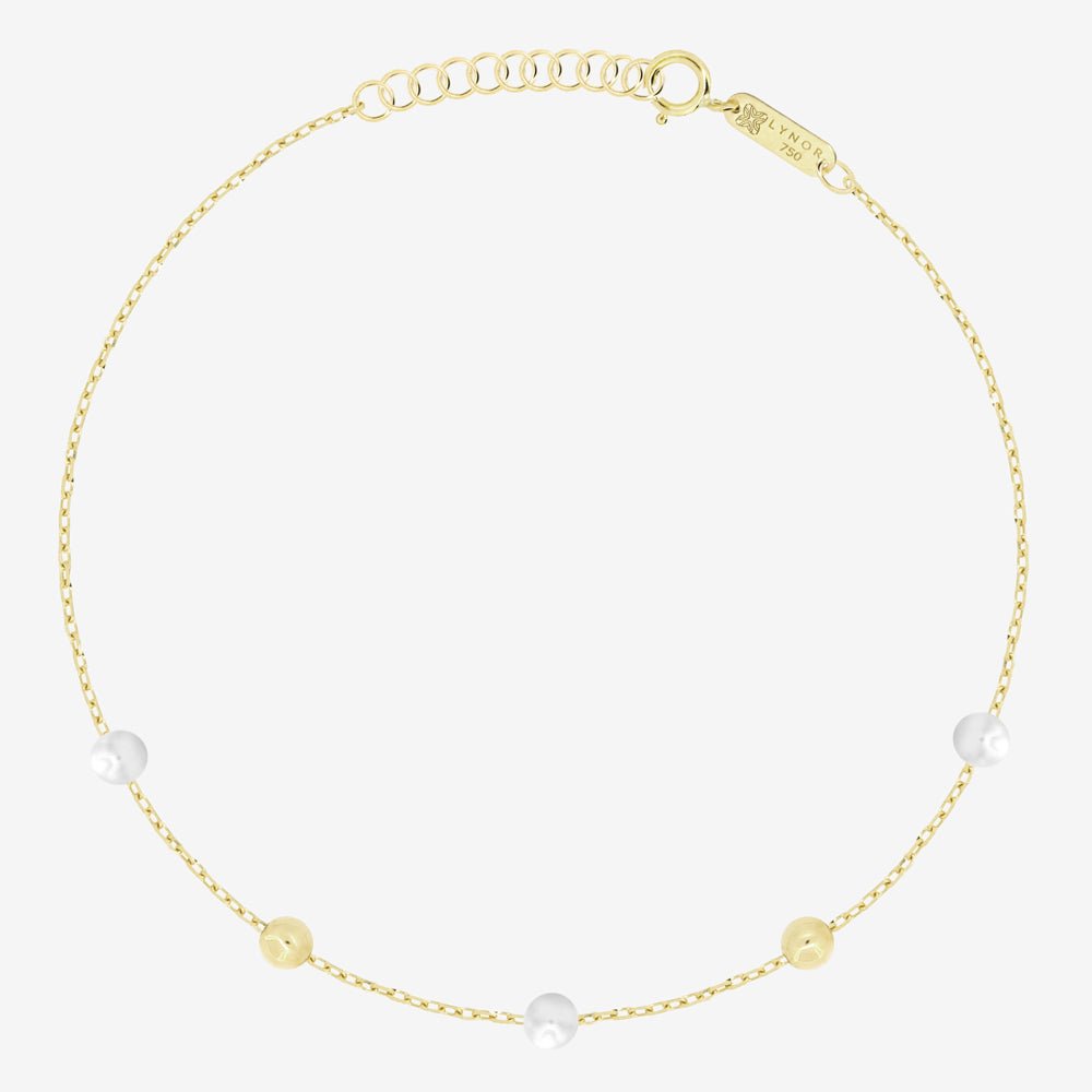 Margo Pearl and Gold Beads Bracelet - 18k Gold - Ly