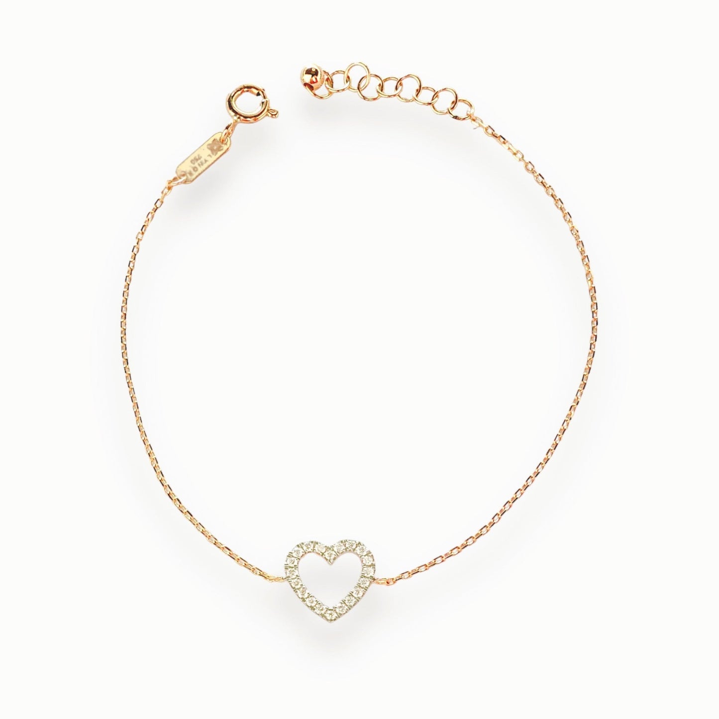Mariel Heart Bracelet in Diamond - 18k Gold - Lynor