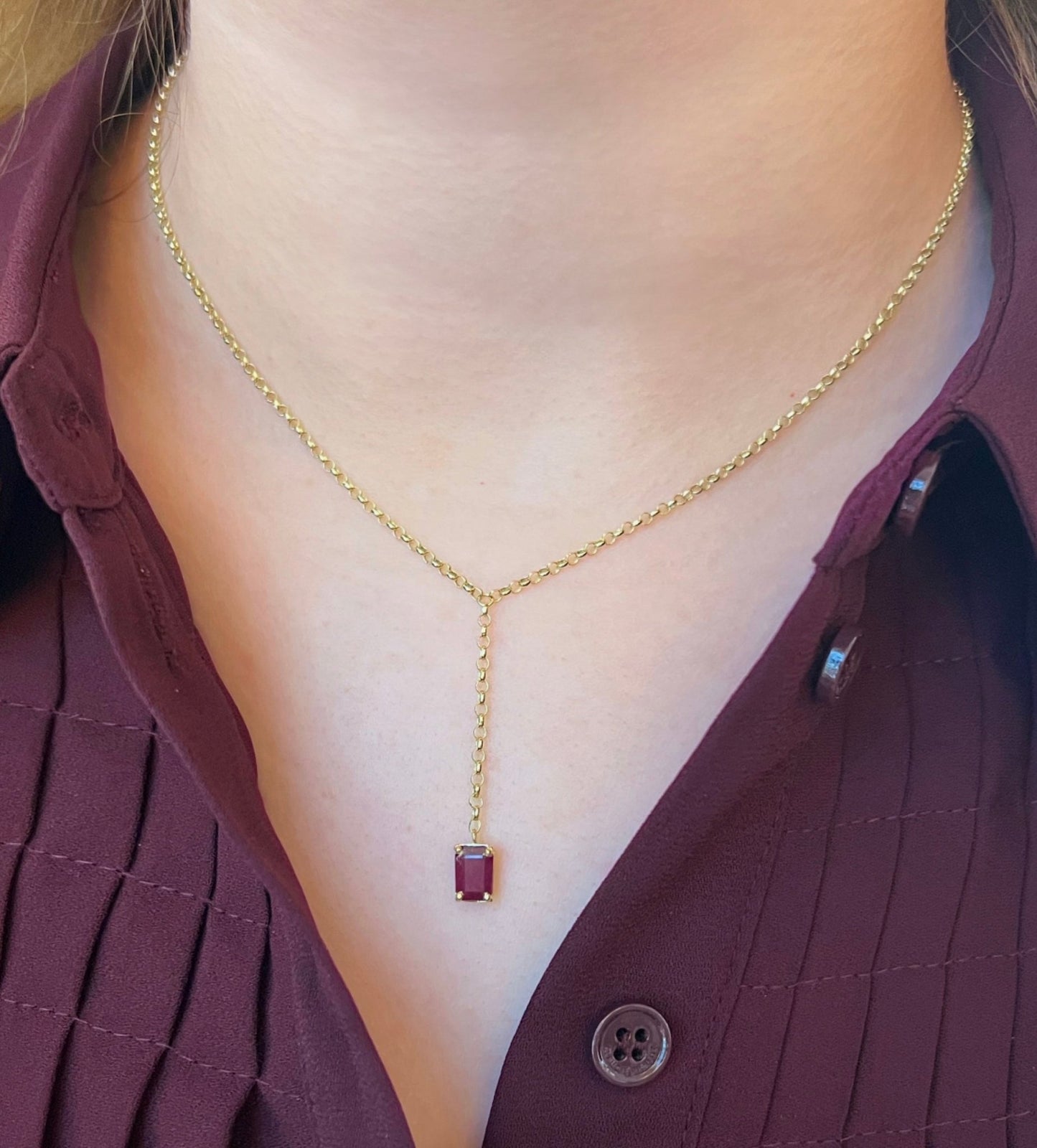 Maris Necklace in Ruby - 18k Gold - Lynor