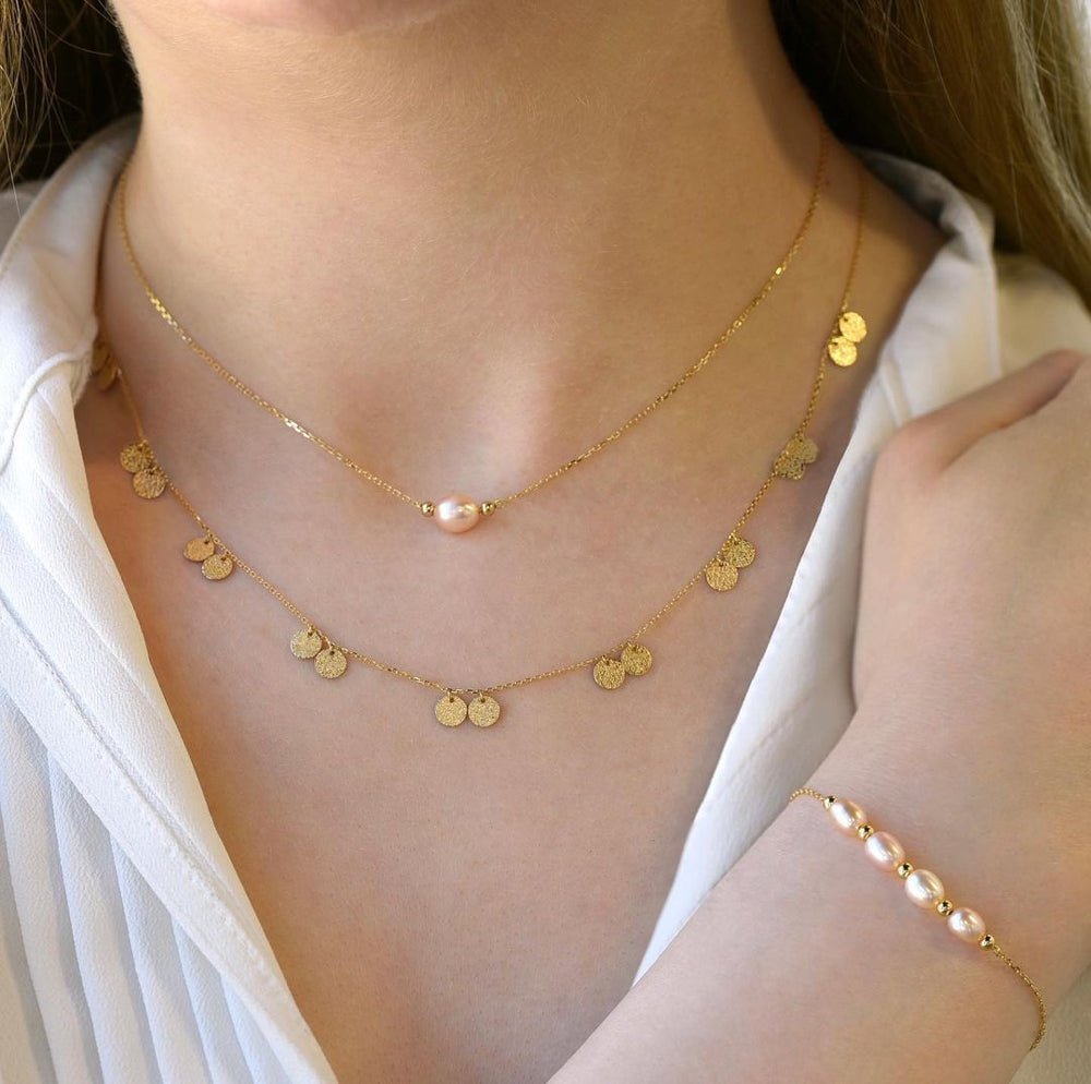 Mia Necklace in Pearl - 18k Gold - Ly