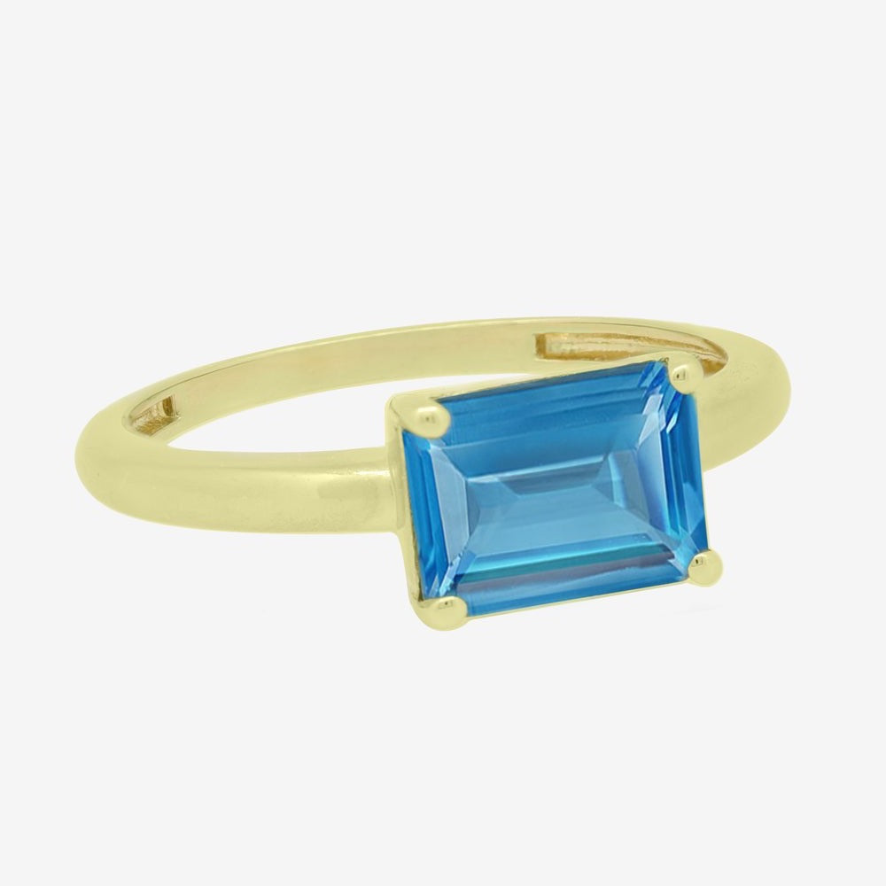 Mica Ring in Blue Topaz - 18k Gold - Ly
