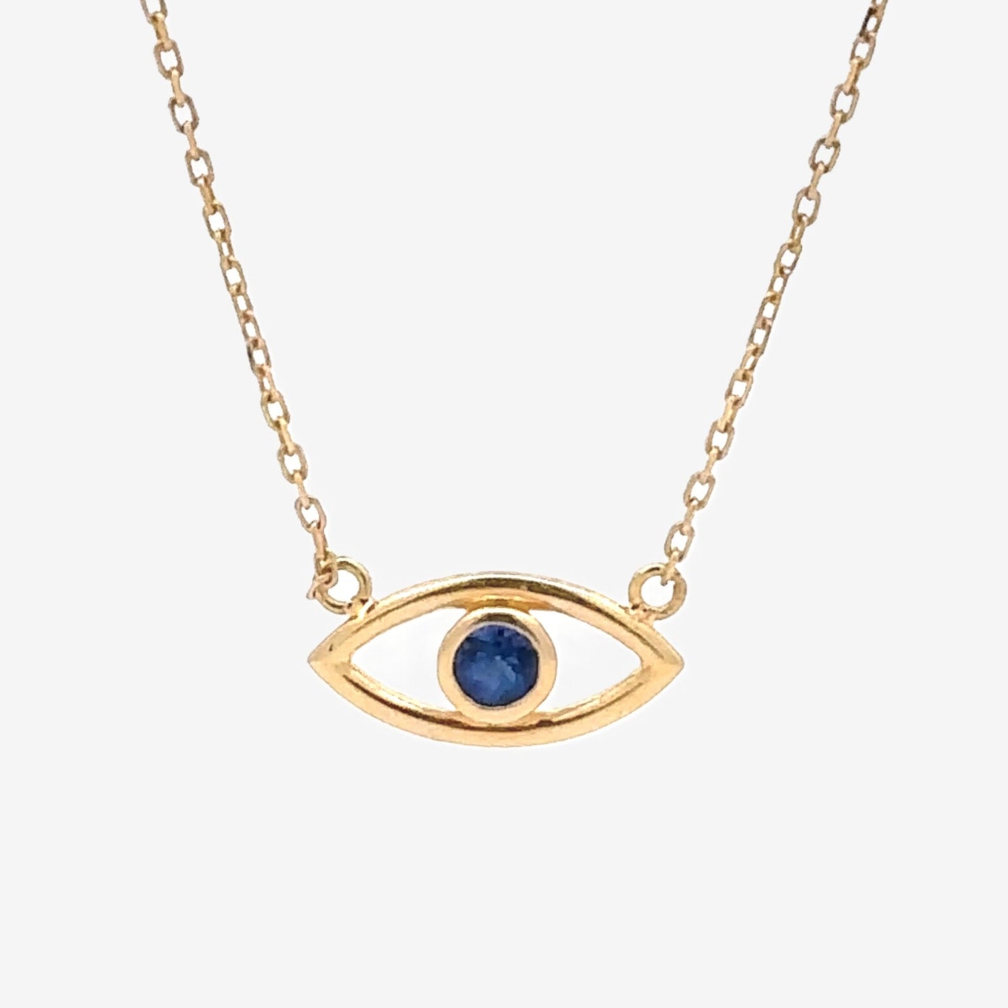 Mini Eye Necklace in Sapphire - 18k Gold - Lynor