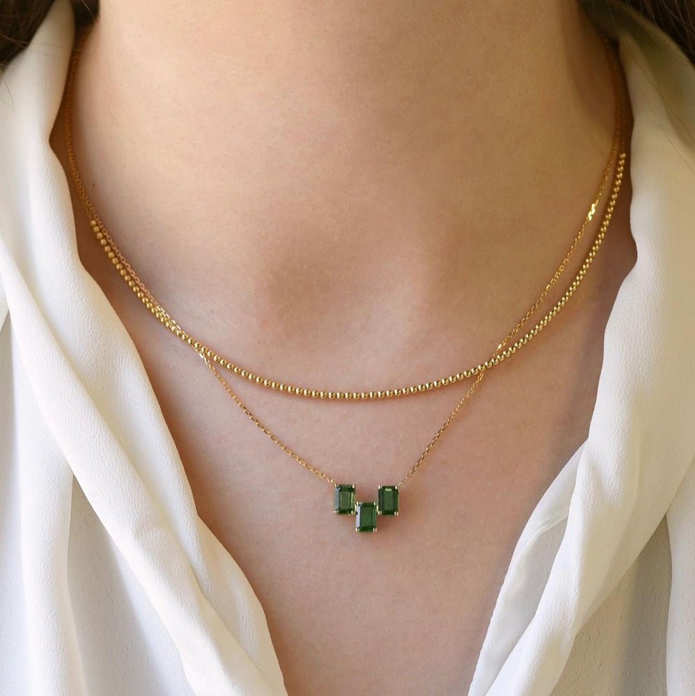 Montana Necklace in Green Sapphire - 18k Gold - Ly