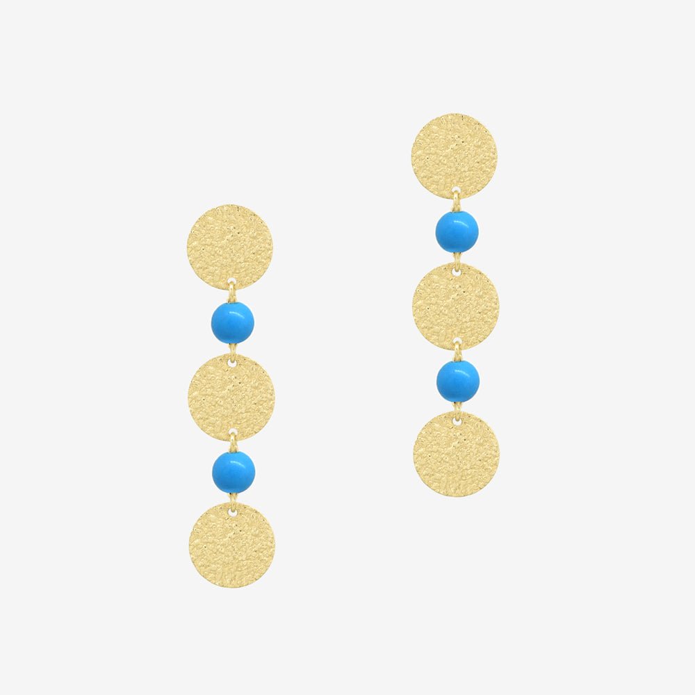 Oriane Earrings in Turquoise - 18k Gold - Ly