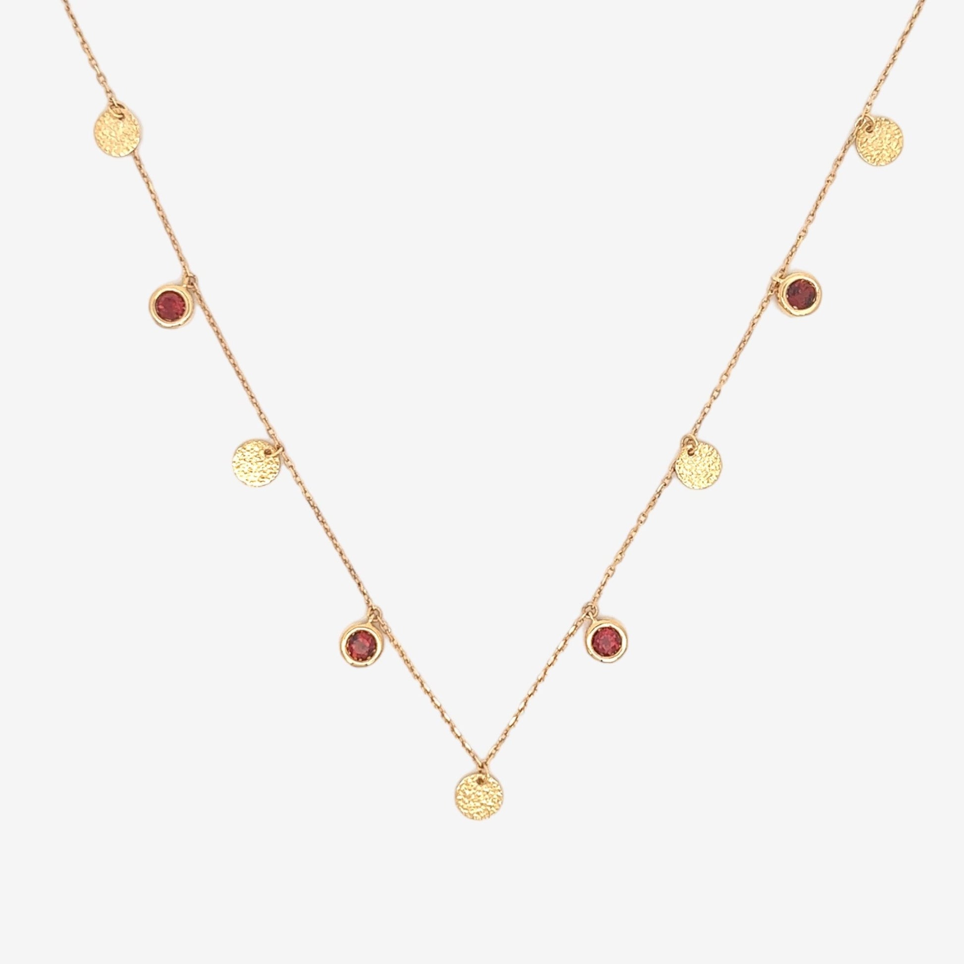 Oriane Necklace in Garnet - 18k Gold - Lynor