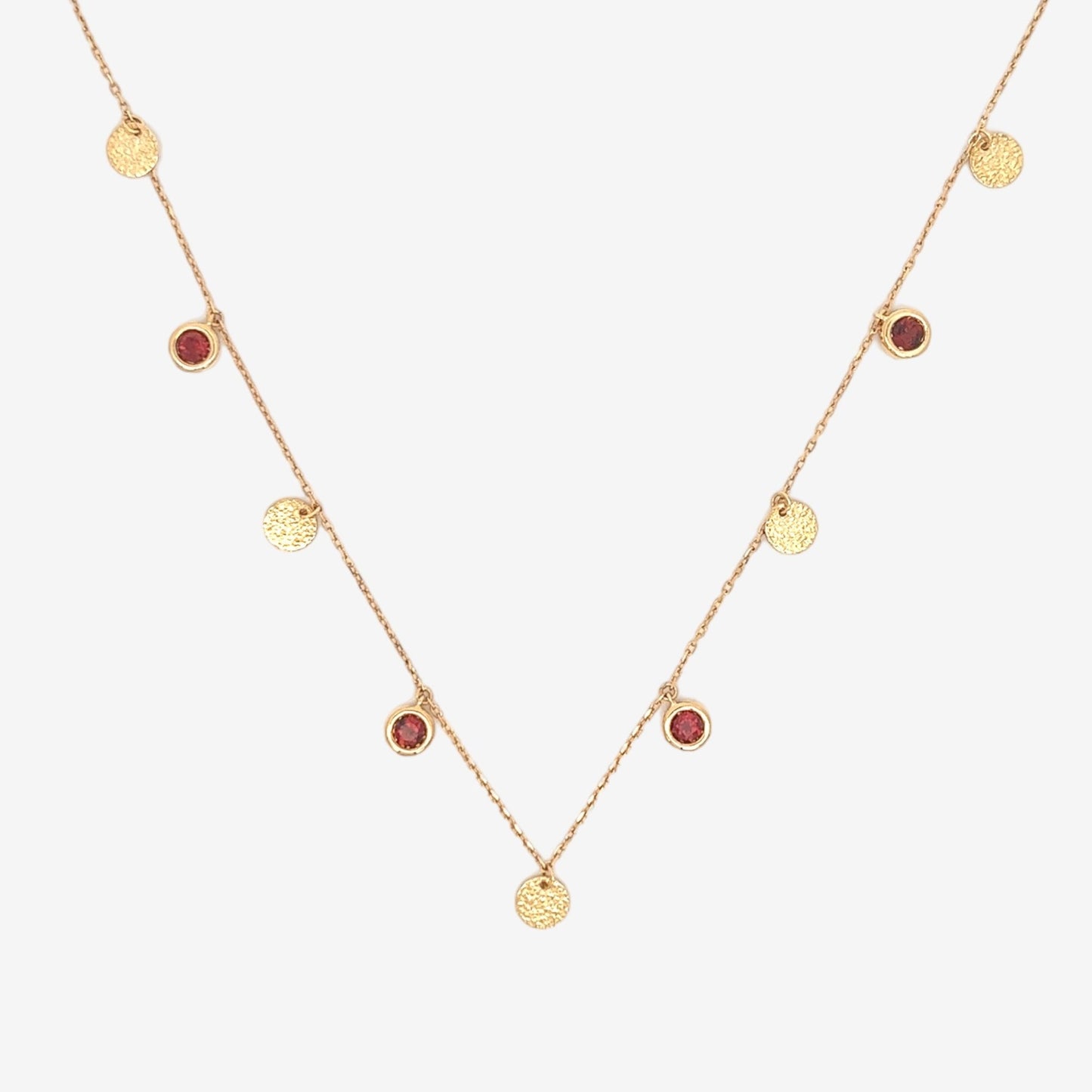 Oriane Necklace in Garnet - 18k Gold - Lynor