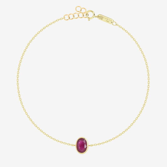 Oval Bracelet in Ruby - 18k Gold - Ly