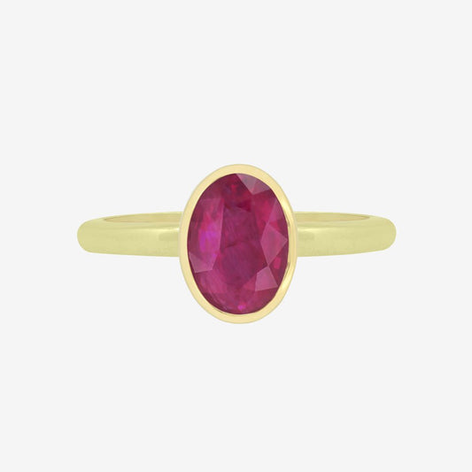 Oval Ring in Ruby - 18k Gold - Ly