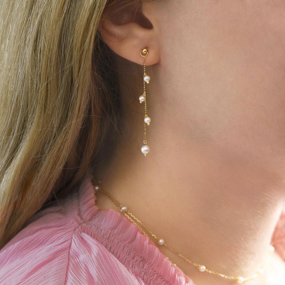 Pearl Drop Earrings - 18k Gold - Ly