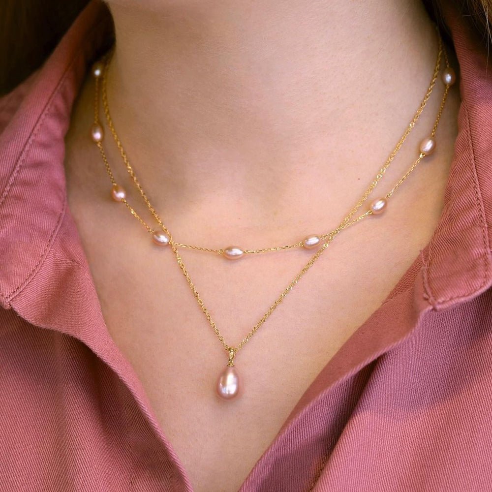 Pearl Drops Necklace - 18k Gold - Ly