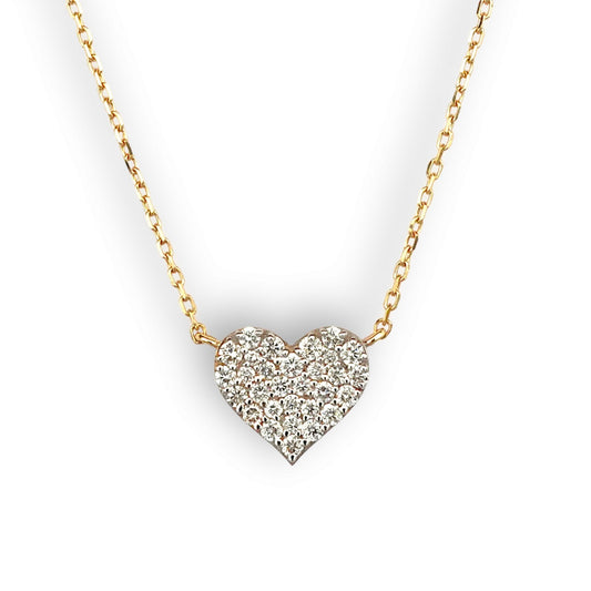 Phila Heart Necklace in Diamond - 18k Gold - Lynor