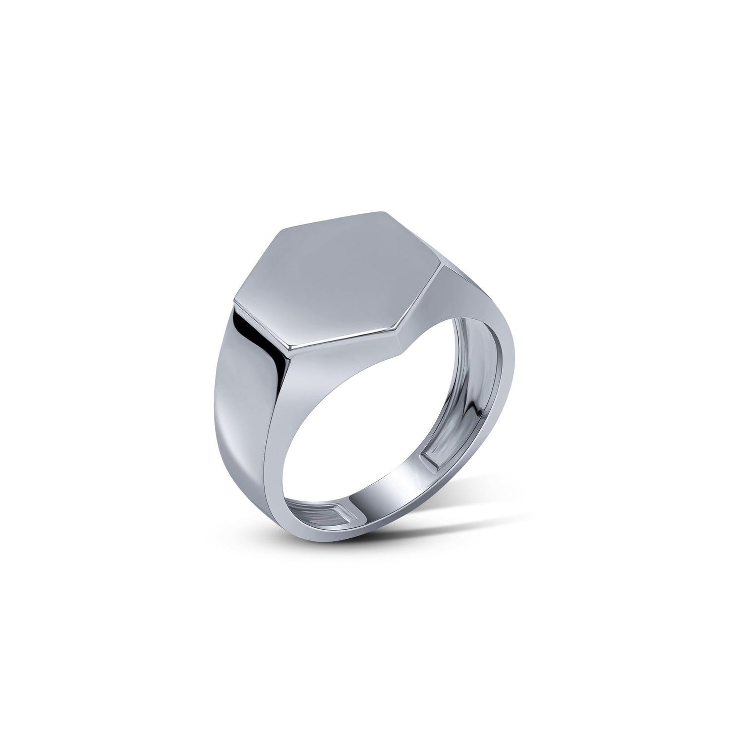 Plain Hexa Ring - Platinum, for him - 18k Gold - Lynor