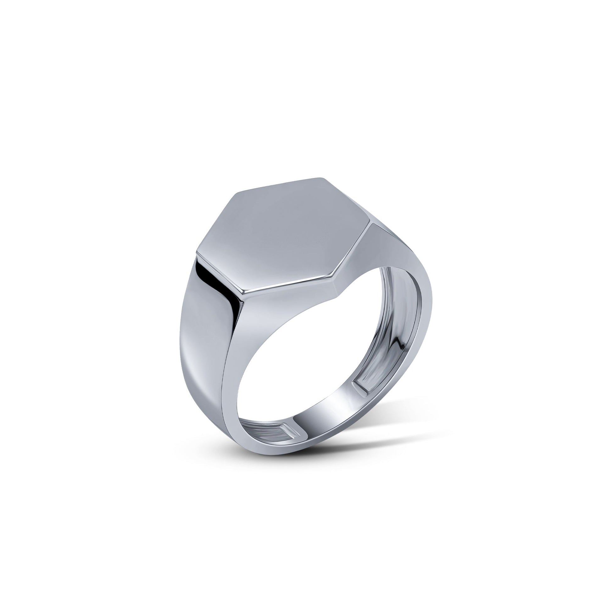 Plain Hexa Ring - Platinum, for him - 18k Gold - Lynor