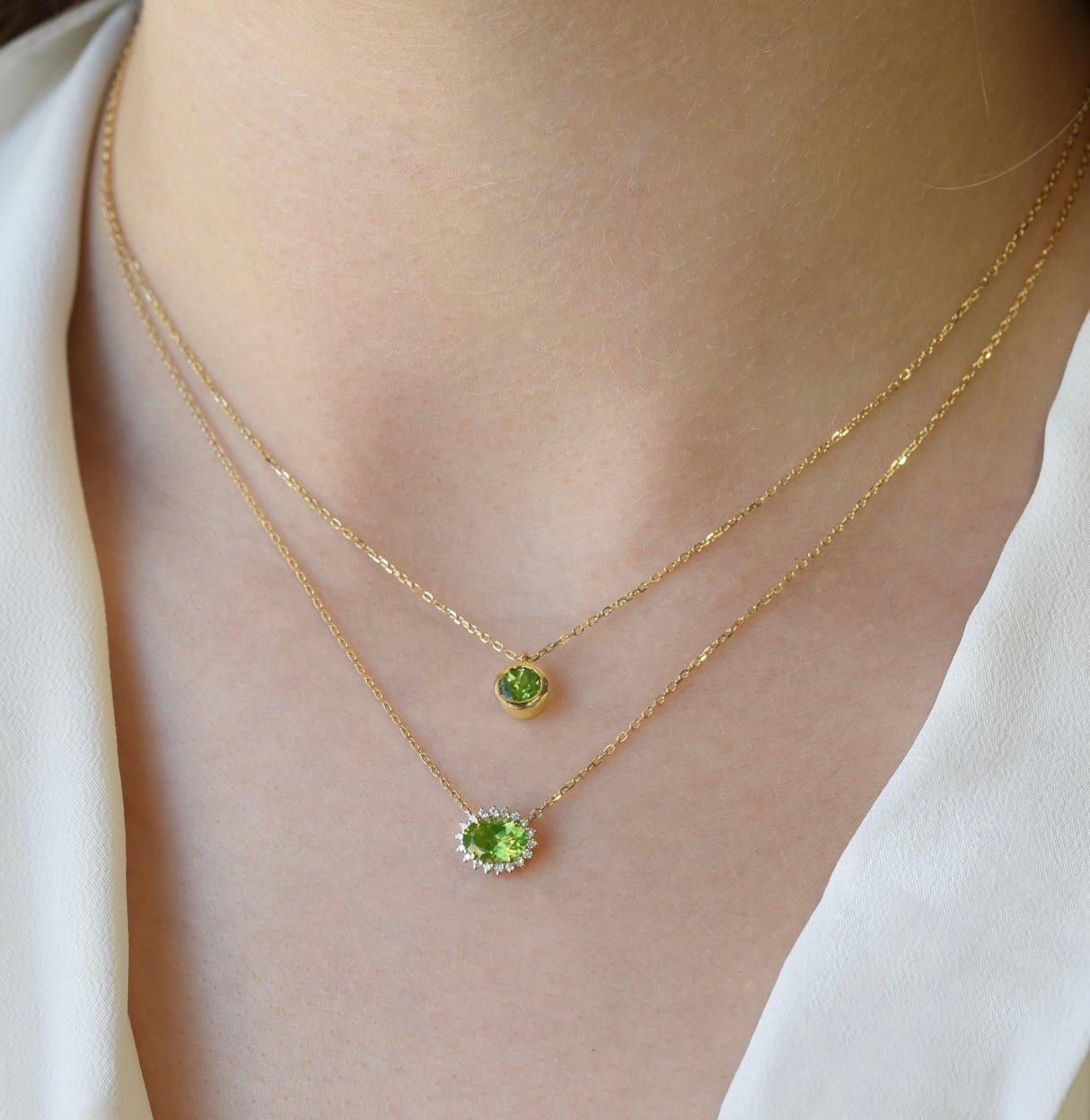 Polka Necklace in Peridot - 18k Gold - Ly