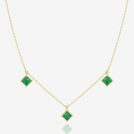 Princess Necklace in Emerald - 18k Gold - Ly