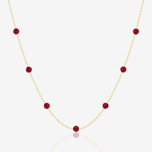 Red Carnelian Necklace - 18k Gold - Ly