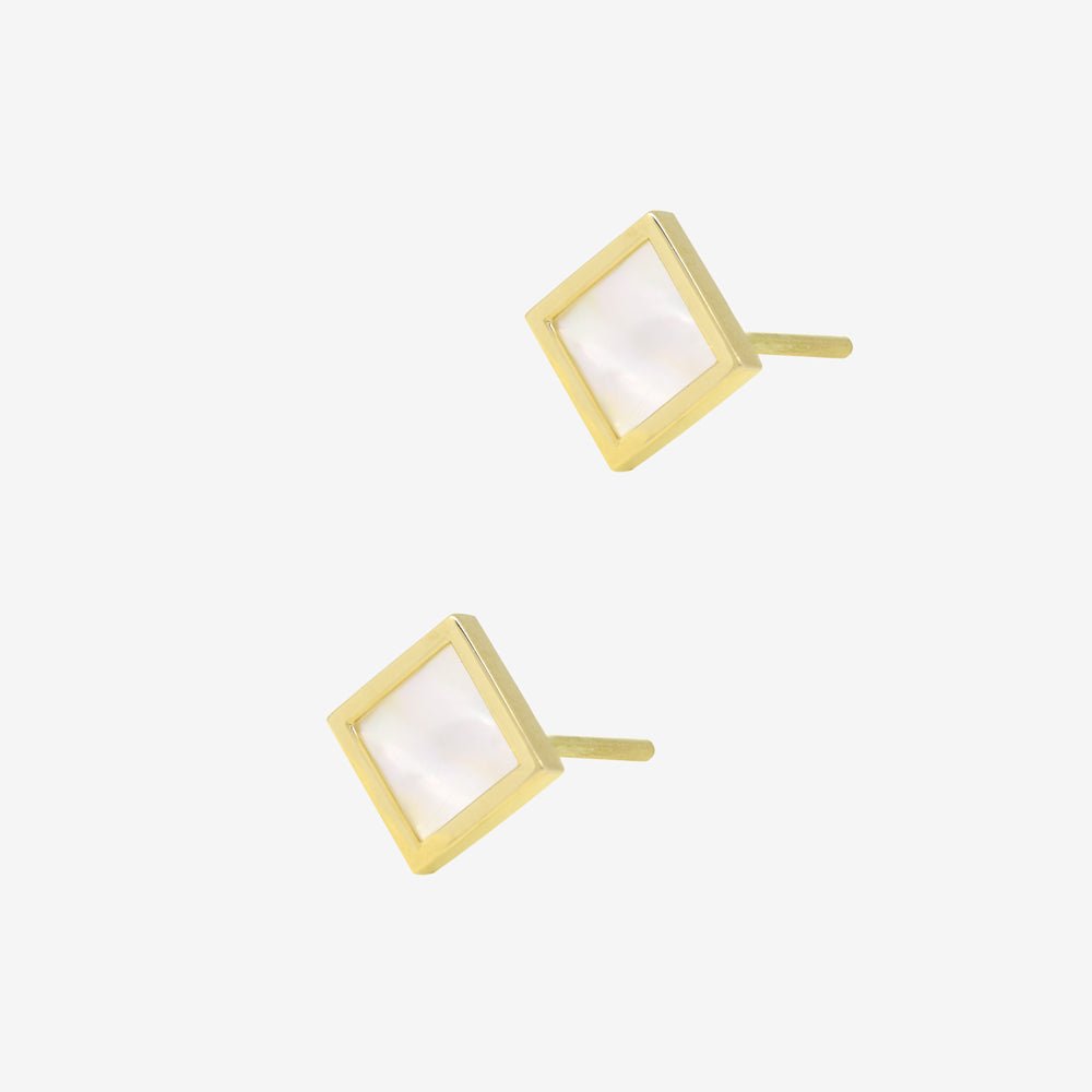 Rhombus Stud Earrings - 18k Gold - Ly