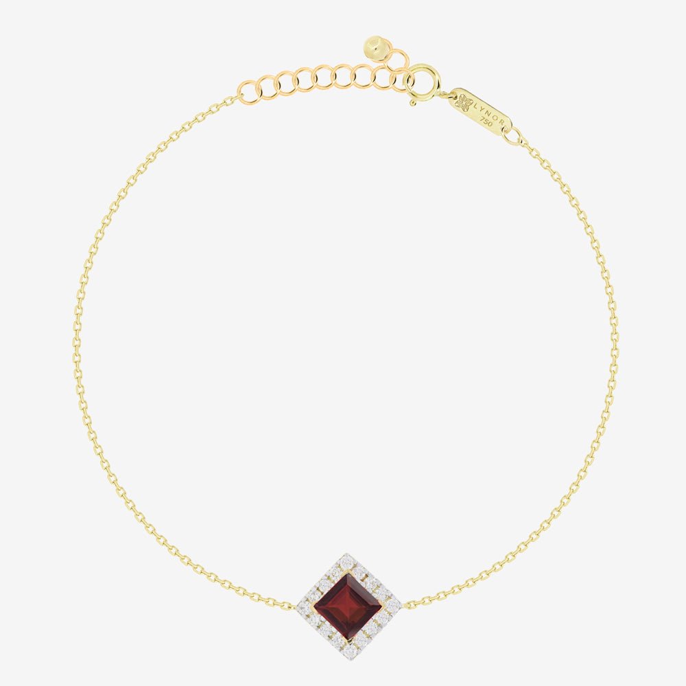 Roda Bracelet in Diamond and Garnet - 18k Gold - Ly