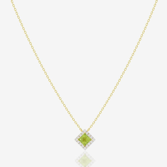 Roda Necklace in Diamond and Peridot - 18k Gold - Ly