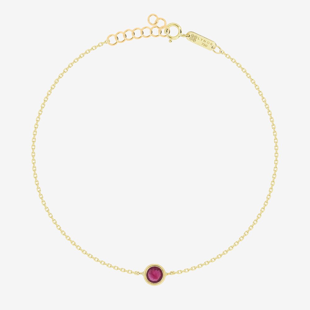 Round Ruby Bracelet - 18k Gold - Ly
