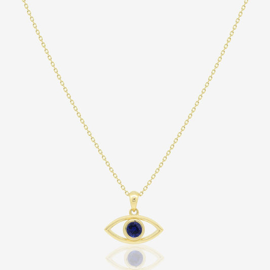 Sapphire Eye Necklace - 18k Gold - Ly