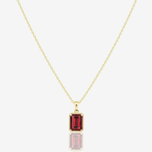 Seta Necklace in Garnet - 18k Gold - Ly