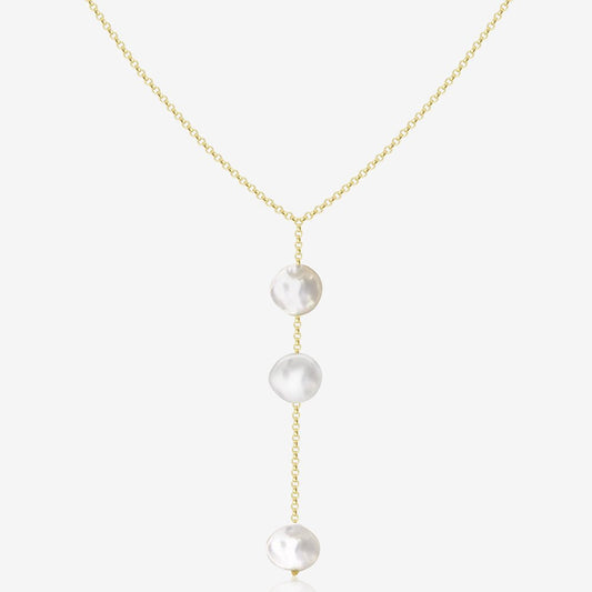 Shelly Necklace in Pearl - 18k Gold - Ly