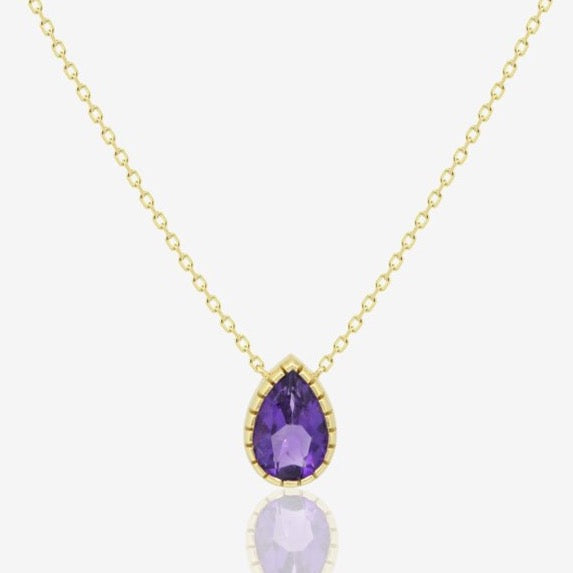 Sienna Necklace in Amethyst - 18k Gold - Ly
