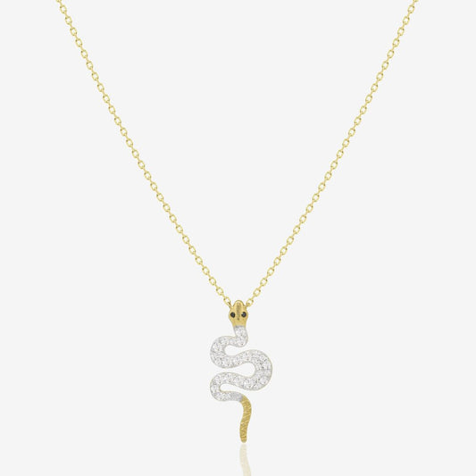 Snake Necklace in Diamond - 18k Gold - Ly