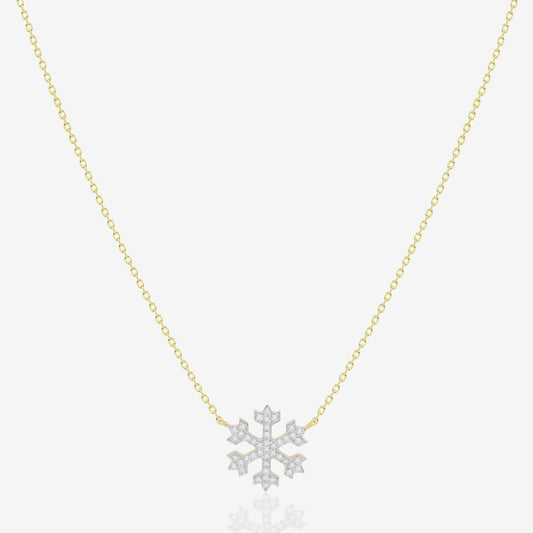 Snowflake Necklace in Diamond - 18k Gold - Ly