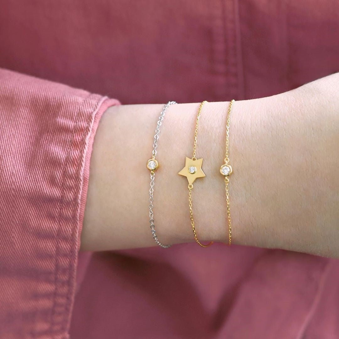 Star Bracelet in Diamond - 18k Gold - Ly